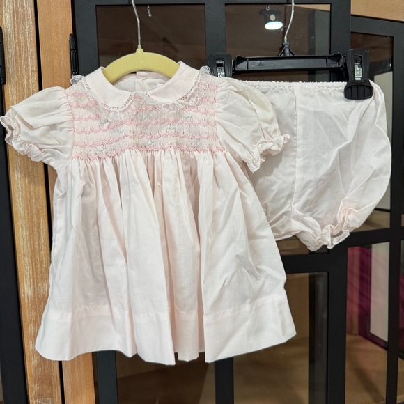 Petit Ami smocked heirloom dress gown set bloomers lace baby newborn embroidered - Picture 5 of 9